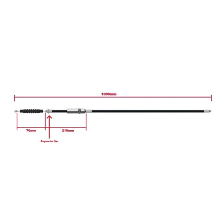 CABLE EMBRAGUE 100cm / Libre 7,0cm Motor Leva Frontal
